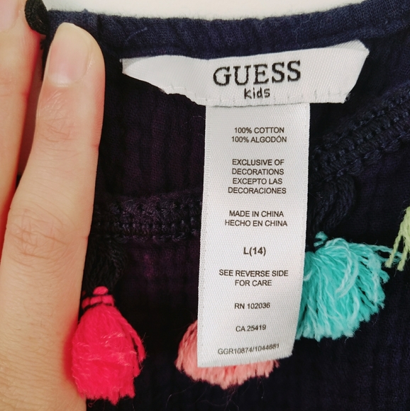 GUESS Navy Blue Romper w Tassels - Picture 4 of 6